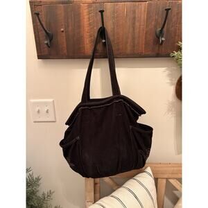 Thirty One 31 Retro Metro Tote Bag Black Corduroy Y2K Hobo Bag Shoulder Bag